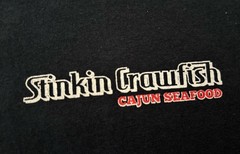 VTG.Stinkin Crawfish Cajun Seafood Restaurant Employee Work Uniform Unisex XL
