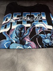 DC Comics Blue Beetle Graphic T-Shirt Black Short Sleeve Superhero Tee Size M