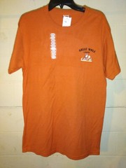 Great Wolf Lodge Size S Orange Beware Wolf Dropping Graphic t-shirt NWT