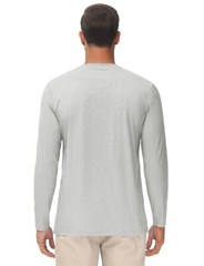 Men’s Casual Cotton Shirts Long Sleeve Crewneck Quick Dry Sport Plain T-Shirts