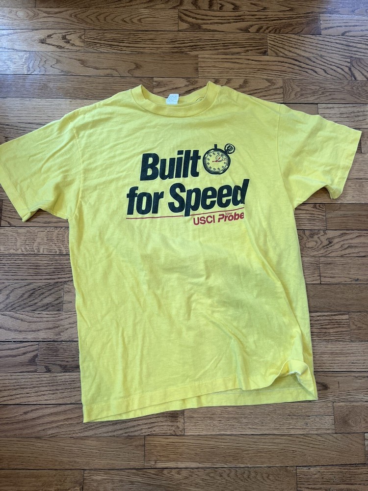 Vintage Soft Built For Speed Yellow USCI Probe T Shirt XL (Fits a bit Smaller)