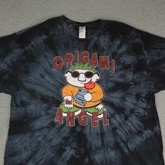 Origami Angel Shirt Mens 2XL Black Colortone Tie Dye Graphic Midwest Emo Band