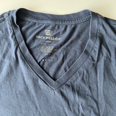 Mack Weldon T Shirt Men’s Large Navy Pima Cotton Short Sleeve V Neck Tee