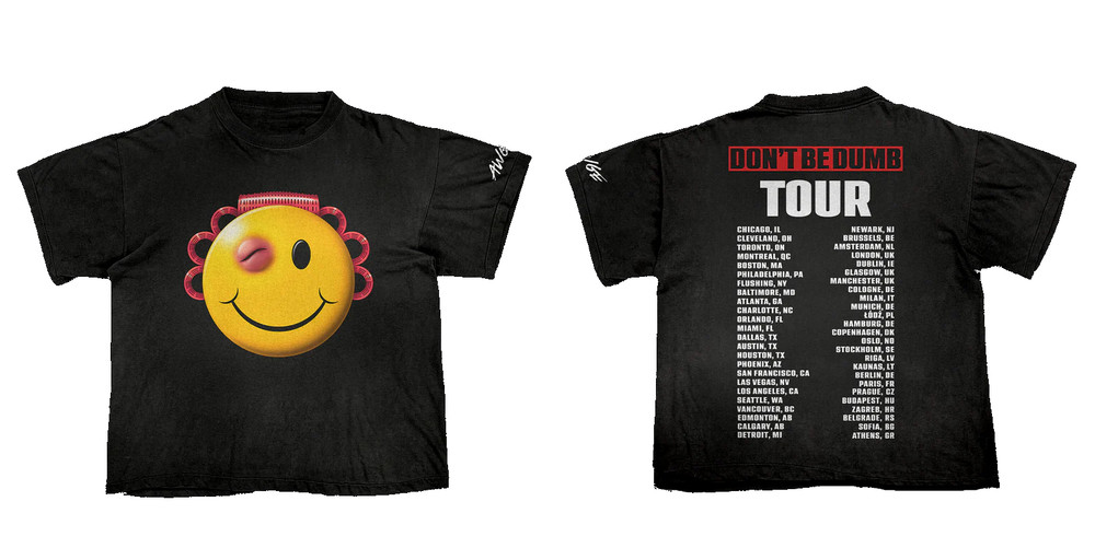 ASAP Rocky Don’t Be Dumb Tour 2026 Smiley Dateback Graphic Multicolor T Shirt