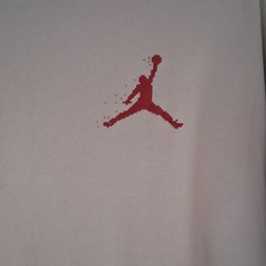 Jordan Jumpman White/Red Graphic Logo Tee M Regular Fit Short Sleeve Crew Cotton