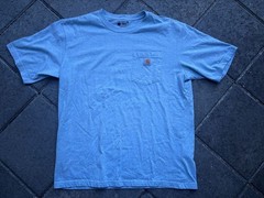 Carhartt K87 Loose Fit Heavyweight Short-Sleeve Pocket T-Shirt in Heather Blue