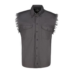 BUTTON-DOWN SLEEVELESS DENIM SHIRTS FOR MEN – 100% COTTON