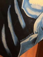 Liquid Blue Blue Skull Pile Graphic Long Sleeve Shirt Mens XL AOP Y2K