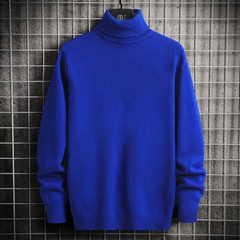 Men’s High Collar Knitted Turtleneck Solid Color Warm Sweater Warm Pullover New
