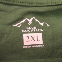 Blue Mountain Shirt Mens 2XL Short Sleeve Crew Neck Stretch Lightweight Green