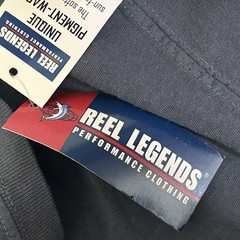 REEL LEGENDS Pocket T-Shirt Large Dark Gray NWT Fish Fishing Marlin Deep Sea
