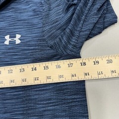 Under Armour Shirt Mens Small Blue Long Sleeve 1/4 Zip Fitted Heat Gear Active