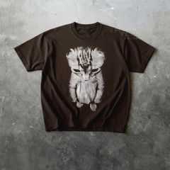 Sad Kitten T-Shirt Cute Standing Cat Graphic Cat Lover Unisex Tee