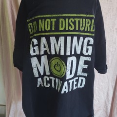 Half It Do Not Disturb Gaming Mode Men’s Black Graphic Crew Neck T-Shirt