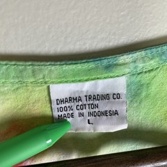VTG Dharma Trading Co Men’s V-Neck Rainbow Tie Dye Shirt Size Large 100% Cotton