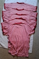 5 Vintage 80s 70s Russell Athletic Ringer Heather Red Tri Blend Medium Blank