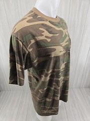 Vintage Camo T-shirt Camouflage Military Thin Army Front Pocket XL USA