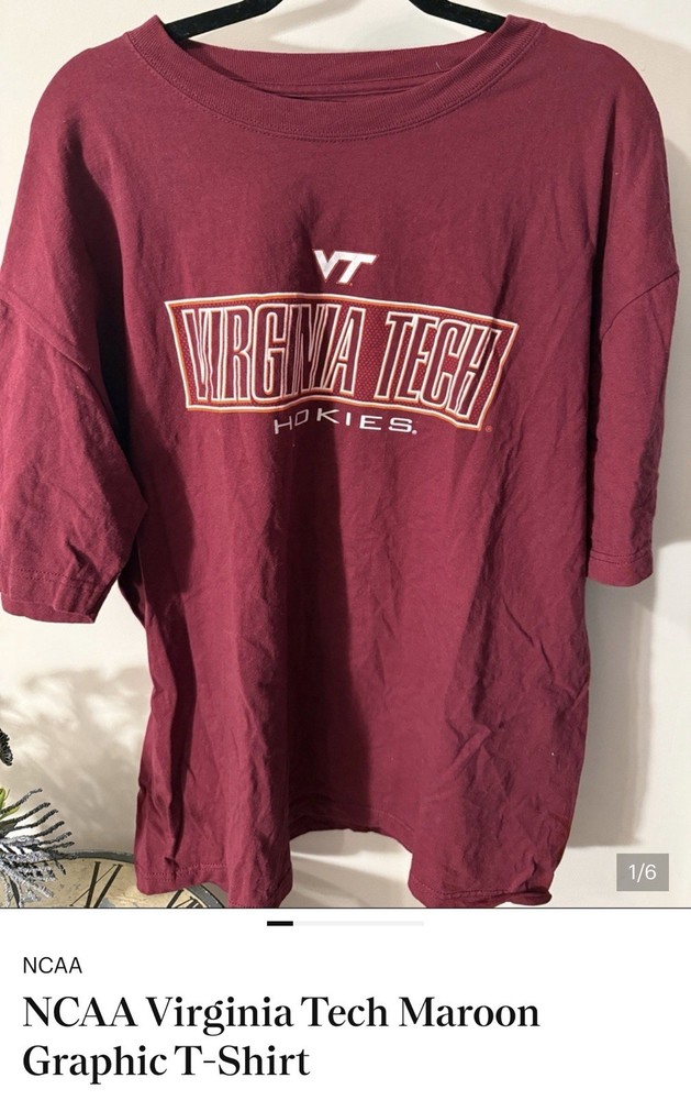 Virginia Tech Hokies Nike Mens Med Gray Short Sleeve Graphic T-Shirt NCAA