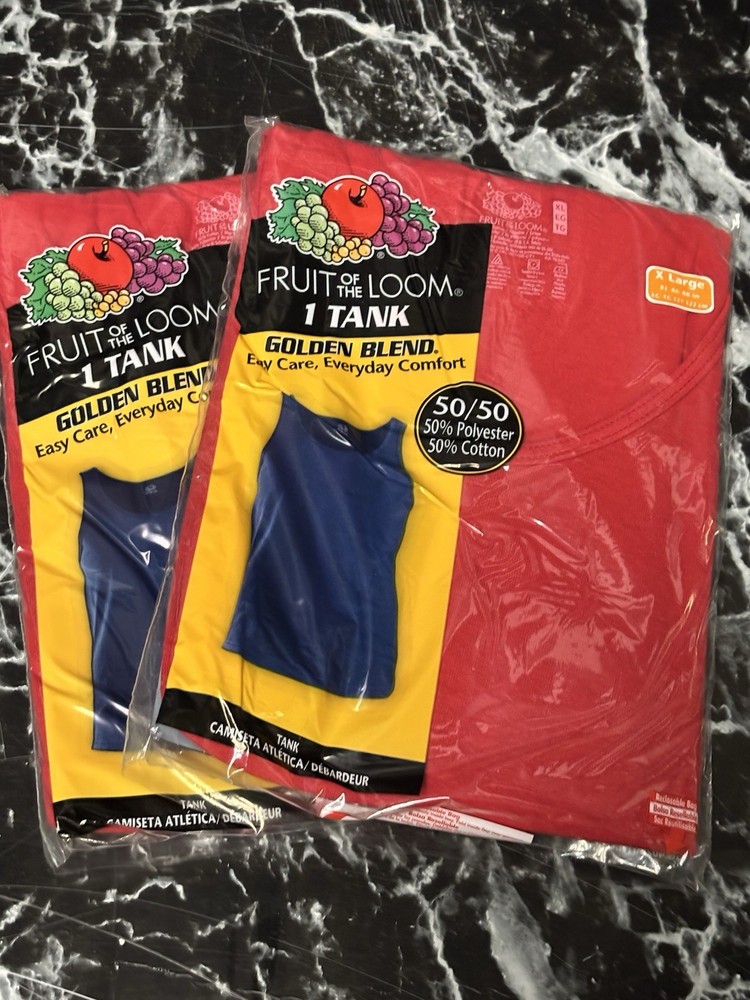 Lot Of 2 Vintage Fruit of the Loom Golden Blend Tanks- Red