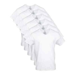 George T-shirts Men’s Size S White Ringspun Cotton 6-Pack Short Seleeves Shirts