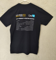 Ascolour Men Shirt Large Black Printed 100% Cotton Short Sleeve Classic Fit Tee