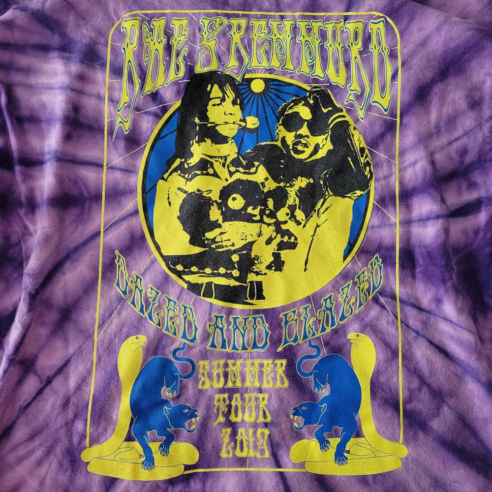 Rae Sremmurd Dazed & Blazed Tour Tie Dye Graphic Long Sleeve T-Shirt XL Purple