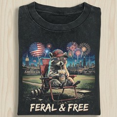 Raccoon 250th Anniversary Shirt Feral Free Patriotic USA 1776 Tee