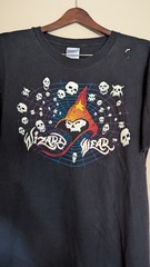 Vintage Wizard Wear Glow In The Dark Skulls Sz L 22×28 Rare Distressing