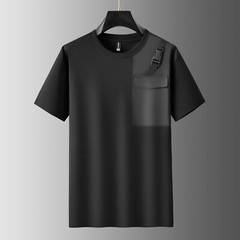 Fashion Trend Embroidered Vintage Pocket Short Sleeve Luxury Summer Men T-Shirt