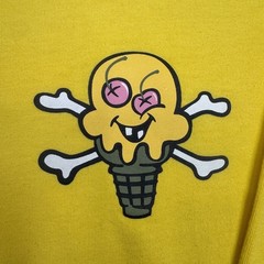 Ice Cream Henry Shirt Men S Yellow Cone Graphic Print Logo Long Sleeve Crew Neck