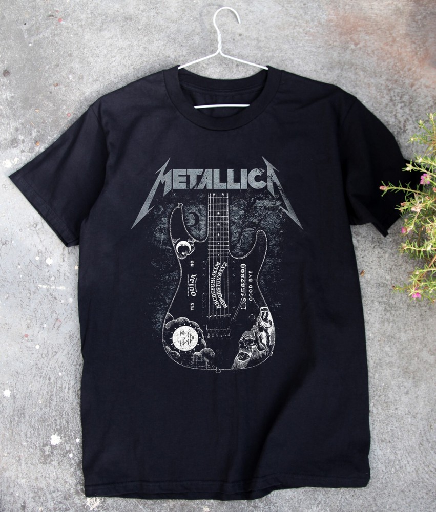 Metallica T Shirt Kirk Hammett Ouija Guitar Rock Black Unisex T-shirt Size S-5XL