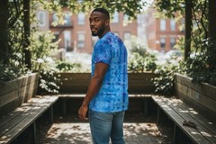 Hand Tie Dyed Men’s V Neck T Shirt Size XL CSG 100% Cotton OOAK