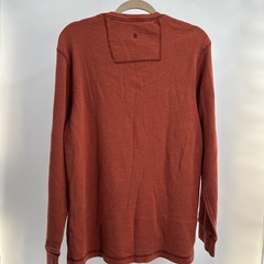 Lot Of 3 G H Bass Shirt Mens Large Orange Red Blue Henley Waffle Thermals