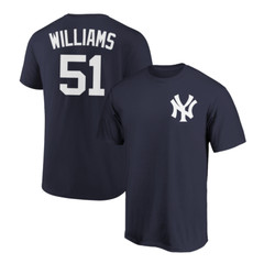 Bernie Williams T-Shirt New York Yankees Player Name and Number Soft Jersey Tee