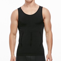 Men Slimming Body Shaper Shirt Chest Tummy Control Vest Compression Tank Top Gym