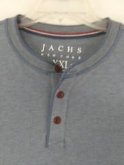 Jachs Men’s 2XL Blue Short Sleeve Henley T-shirt NWT