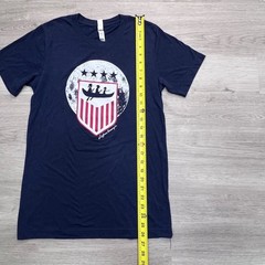Logboat Brewing Co Navy Blue Tri-Blend Graphic T-Shirt Mens Small Shield Canoe