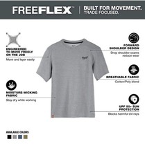 Milwaukee Men’s Medium Gray Cotton/Polyester Short-Sleeve Hybrid Work T-Shirt