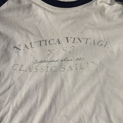 Nautica Vintage Classic Sailing Raglan Long Sleeve Shirt XL