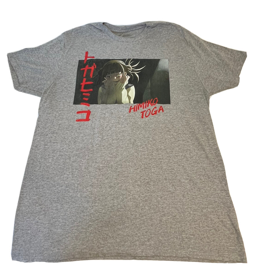 Himiko Toga My Hero Academia Anime Graphic Short Sleeve Crew Neck Gray Sz XL