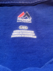 Chicago Cubs Baseball Majestic T Shirt Large Blue White Red NOS Free Shipping