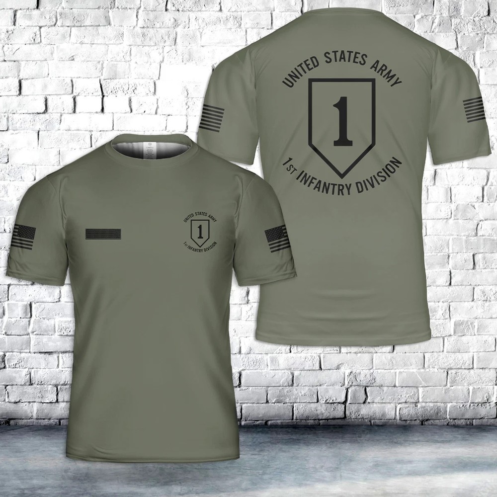Custom Name US Army 1st Infantry Division Military AOP Shirt 3D shirt S-5XL