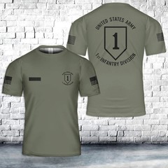Custom Name US Army 1st Infantry Division Military AOP Shirt 3D shirt S-5XL