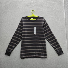 Old Navy Men Shirt L Black Striped Long Sleeve NWT