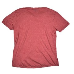 Lucky Brand Mens Short Sleeve Henley T-Shirt Faded Red Heathered Size L 80318