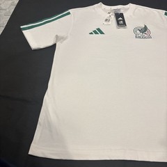 Adidas Medium 2026 Mexico Soccer DNA Tee Shirt White Green JZ6471 NWT $35
