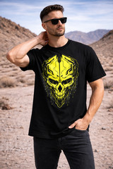 Men’s Ghost Skull Gamer T-Shirt Workout Regular Fit Cotton Tee Summer Streetwear