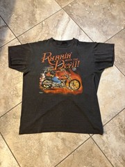 RARE 1990 Runnin with the devil just brass 3d emblem shirt. Thin and faded Xl