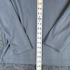 Claiborne Shirt Mens Large Gray Ribbed Knit Stretch Crew Neck Casual Long Sleeve