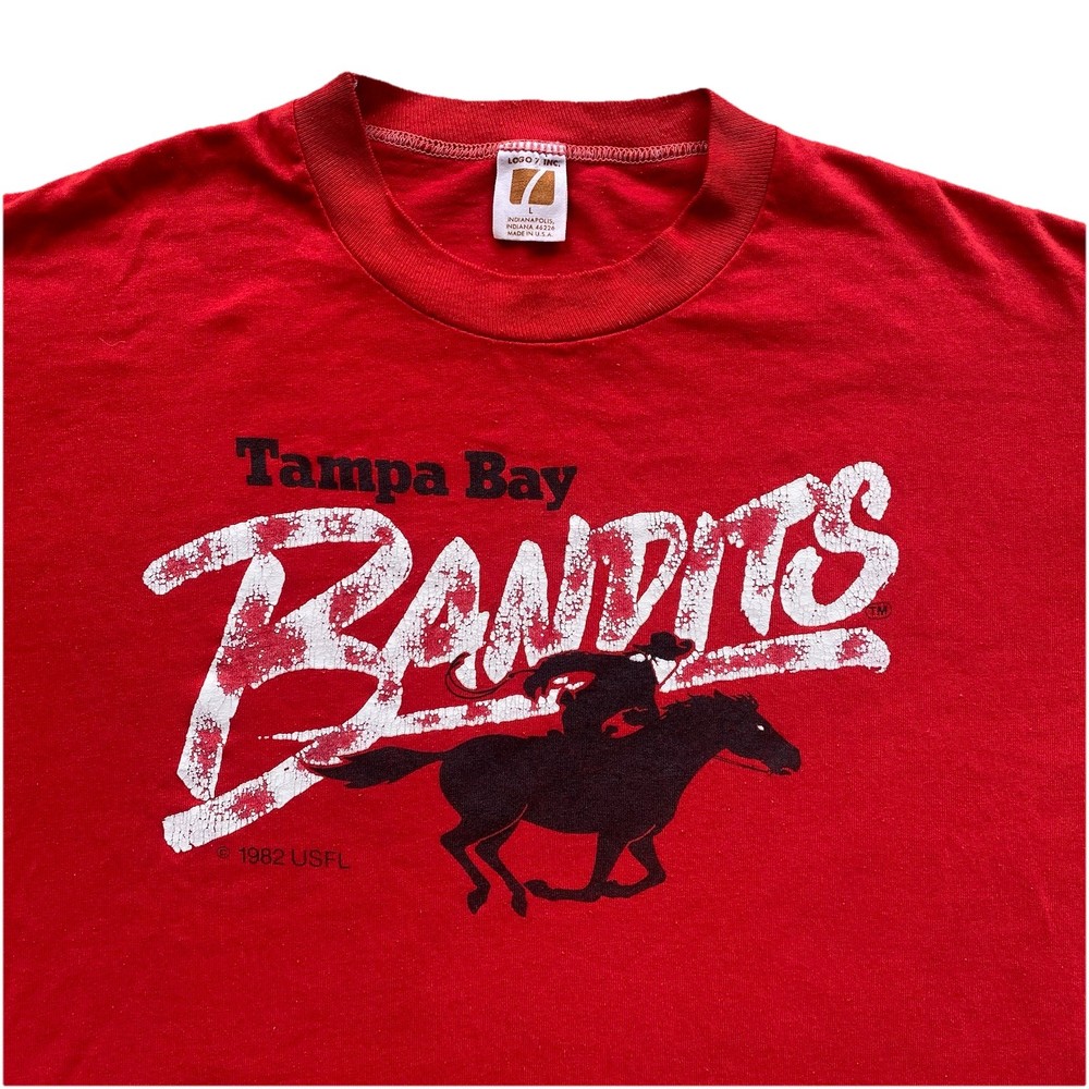 Vintage Tampa Bay Bandits T Shirt 80s Large USFL Football Logo 7